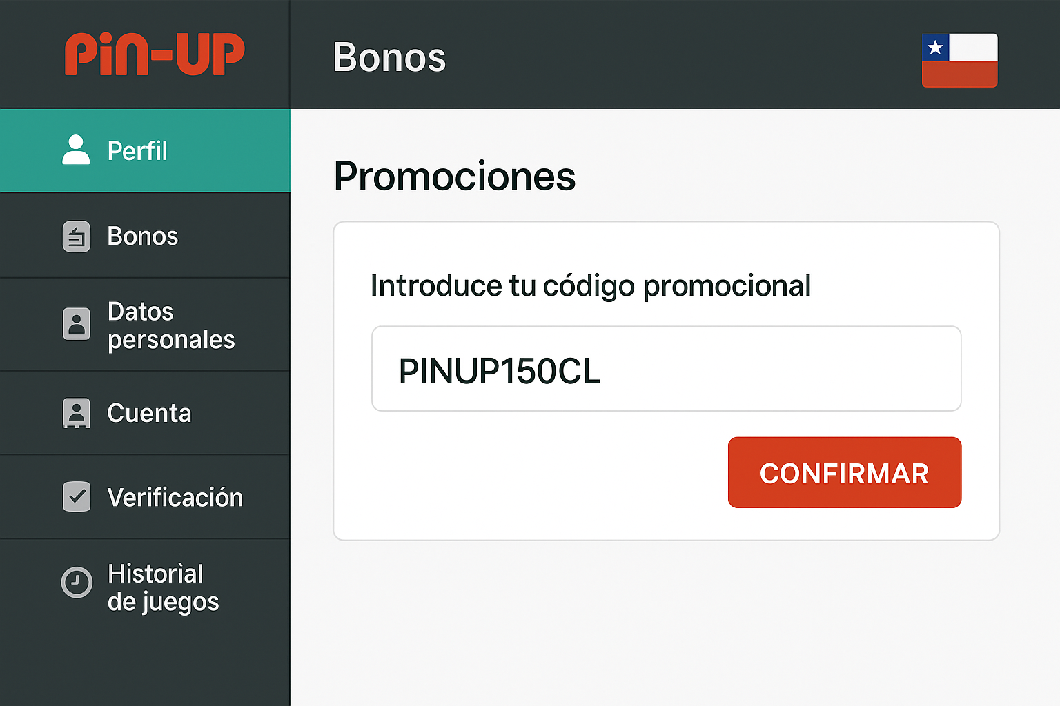 Dónde introducir un código promocional en el perfil